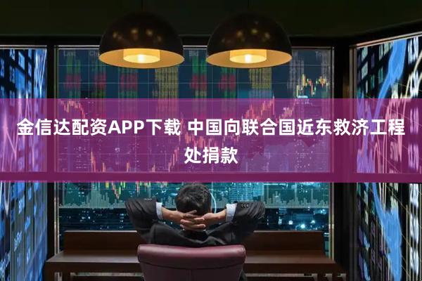 金信达配资APP下载 中国向联合国近东救济工程处捐款